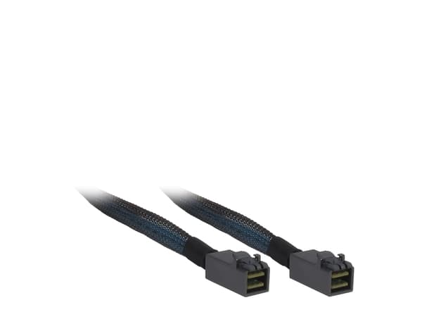 Inter-Tech - SAS internt kabel - SAS 12Gbit/s - 4 x Mini SAS HD (SFF-8643) til 4 x Mini SAS HD (SFF-8643) - 1 m - sort/blå