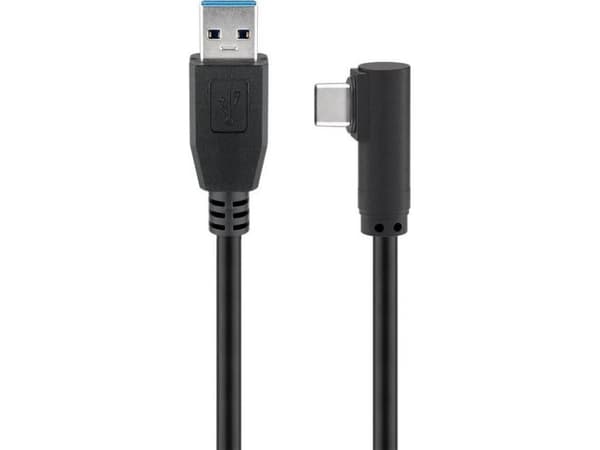 MicroConnect - USB-kabel - USB typ A (hane) rak till 24 pin USB-C (hane) vinklad - USB 3.2 Gen 1 - 2 m - svart