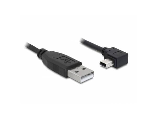 Delock - USB-kabel - USB (hann) til mini-USB type B (hann) - 3 m - høyrevinklet kontakt