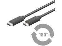 MicroConnect - USB-kabel - 24 pin USB-C (hane) till 24 pin USB-C (hane) - USB 3.1 Gen 2 - 50 cm - stöd för 4K - svart
