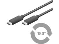 MicroConnect - USB-kabel - 24 pin USB-C (hane) till 24 pin USB-C (hane) - USB 3.1 Gen 2 - 50 cm - stöd för 4K - svart