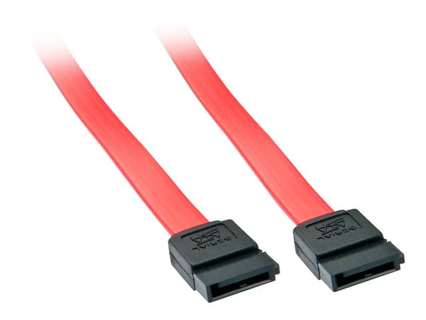 Lindy - SATA-kabel - Serial ATA 150/300/600 - SATA til SATA - 50 cm - rød
