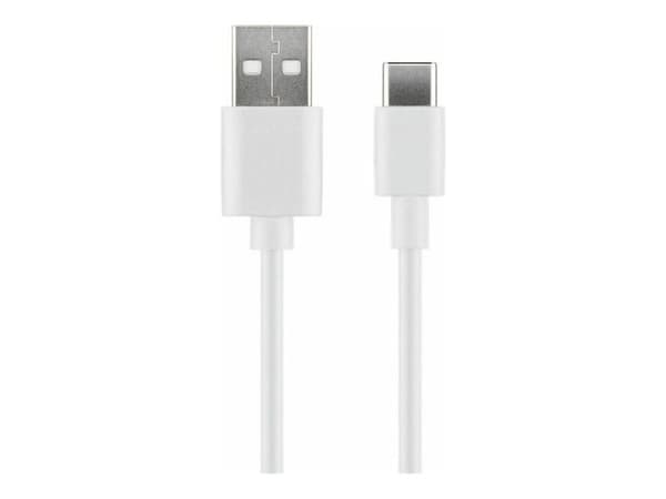 MicroConnect - USB-kabel - USB-C (hane) till USB (hane) - USB 2.0 - 3 A - 2 m - vit