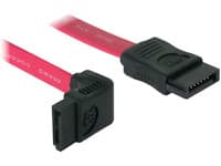 Delock - SATA-kabel - Serial ATA 150/300 - SATA (hunn) til SATA (hunn) - 50 cm - oppvinklet kontakt, rett kontakt - rød