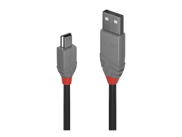 Lindy Anthra Line - USB-kabel - mini-USB type B (hann) til Micro-USB type B (hann) - USB 2.0 - 50 cm - rund - svart