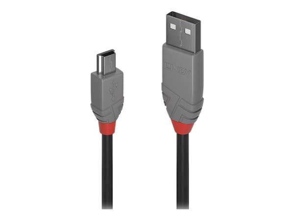 Lindy Anthra Line - USB-kabel - mini-USB type B (hann) til Micro-USB type B (hann) - USB 2.0 - 50 cm - rund - svart