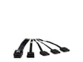 Miniatyrbilde 2 av 3: Inter-Tech - SATA/SAS-kabel - Serial ATA 150/300/600 - crossover - 36-pins 4i Mini MultiLane til SATA - 65 cm - svart