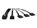 Miniatyrbilde 1 av 3: Inter-Tech - SATA/SAS-kabel - Serial ATA 150/300/600 - crossover - 36-pins 4i Mini MultiLane til SATA - 65 cm - svart