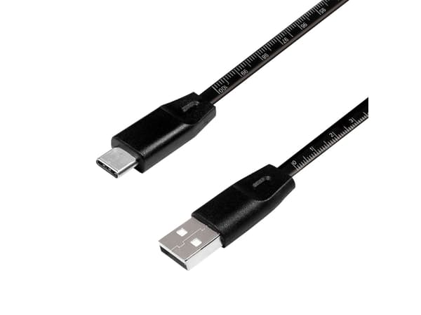 LogiLink CU0157, 1 m, USB A, USB C, USB 2.0, Svart