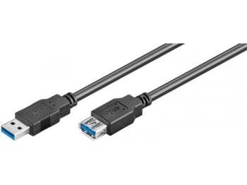 Goobay 93999, 3 m, USB A, USB A, USB 3.2 Gen 1 (3.1 Gen 1), Hane/Hona, Svart