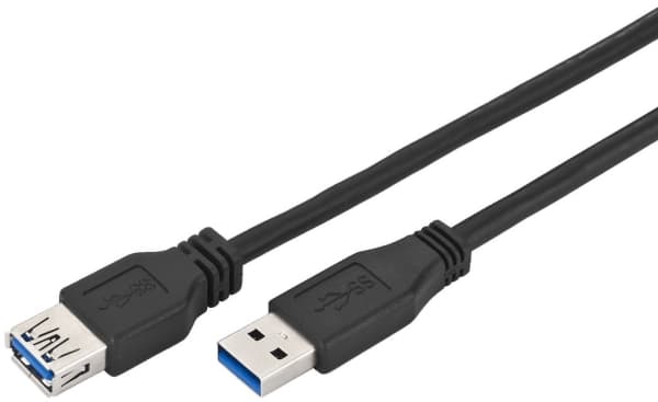 Goobay 93999, 3 m, USB A, USB A, USB 3.2 Gen 1 (3.1 Gen 1), Hane/Hona, Svart