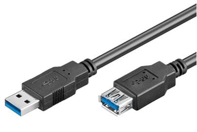 Goobay 93999, 3 m, USB A, USB A, USB 3.2 Gen 1 (3.1 Gen 1), Hane/Hona, Svart