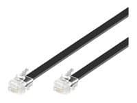 MicroConnect Modular Straight - Telefonkabel - RJ-12 (hane) till RJ-12 (hane) - 2 m - svart