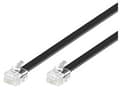 Miniatyrbild 4 av 5: MicroConnect Modular Straight - Telefonkabel - RJ-12 (hane) till RJ-12 (hane) - 2 m - svart