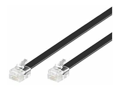 MicroConnect Modular Straight - Telefonkabel - RJ-12 (hane) till RJ-12 (hane) - 2 m - svart