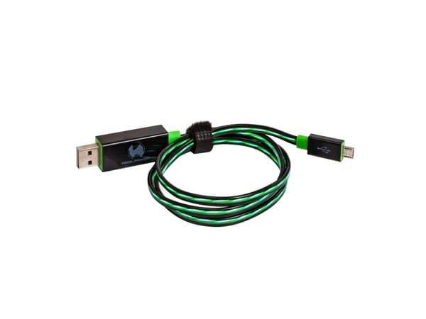 RealPower USB A/Micro-USB B 0.75m, 0,75 m, USB A, Micro-USB B, USB 2.0, Hane/Hane, Svart, Grön