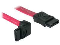 Delock - SATA-kabel - Serial ATA 150/300 - SATA (hunn) til SATA (hunn) - 50 cm - nedvinklet kontakt, rett kontakt - rød