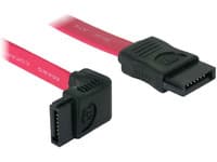 Delock - SATA-kabel - Serial ATA 150/300 - SATA (hunn) til SATA (hunn) - 50 cm - nedvinklet kontakt, rett kontakt - rød