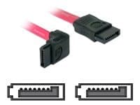 Delock - SATA-kabel - Serial ATA 150/300 - SATA (hunn) til SATA (hunn) - 50 cm - nedvinklet kontakt, rett kontakt - rød