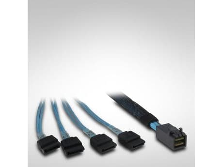 Inter-Tech - ATA/SAS-kaapeli - SAS 12Gbit/s - 4 x Mini SAS HD (SFF-8643) til SATA - 50 cm - sort, blå