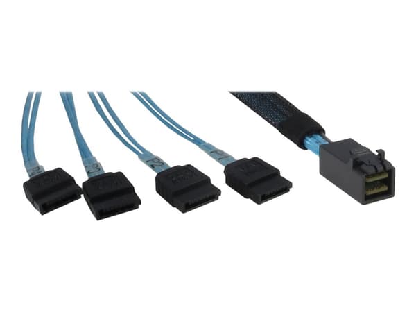 Inter-Tech - ATA/SAS-kaapeli - SAS 12Gbit/s - 4 x Mini SAS HD (SFF-8643) til SATA - 50 cm - sort, blå