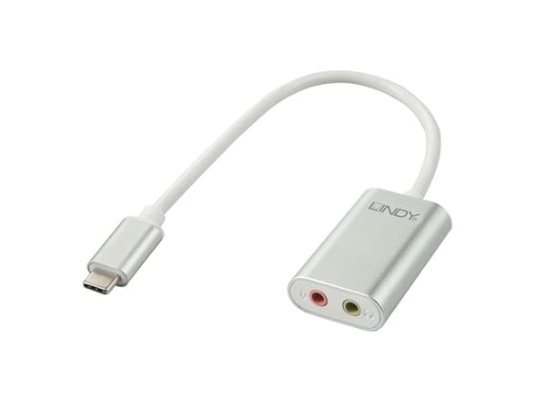 Lindy 42711, Hvit, USB C, 3.5mm, Hankjønn, Hunkjønn, 25 g