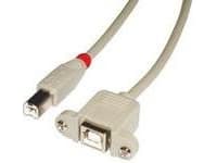 Lindy 31801, 1 m, USB B, USB B, USB 2.0, Hane/Hona, Grå