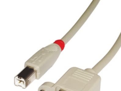 Lindy 31801, 1 m, USB B, USB B, USB 2.0, Hane/Hona, Grå
