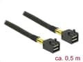 Miniatyrbilde 3 av 5: Delock - SAS intern kabel - SAS 6Gbit/s - 4 x Mini SAS HD (SFF-8643) til 4 x Mini SAS HD (SFF-8643) - 50 cm - for P/N: 62703, 62704