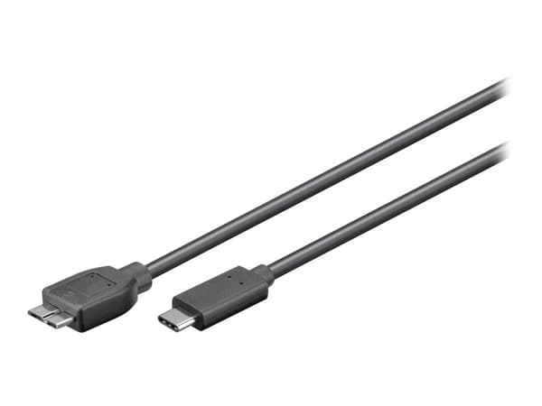 MicroConnect - USB-kabel - USB-C (han) till Micro-USB Type B (han) - USB 3.1 - 3 A - 1 m - sort
