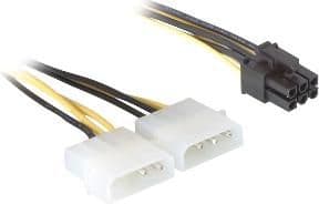 Delock - Strömkabel - 6-stifts PCIe-ström (hona) till 4 pin intern effekt (hane) - 15 cm