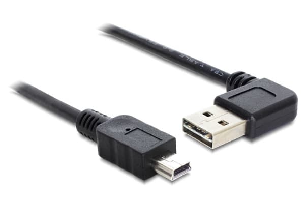 Delock EASY-USB - USB-kabel - mini-USB typ B (han) till USB (han) - USB 2.0 - 1 m - 90° stikforbindelse - sort