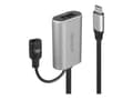 Miniatyrbild 4 av 5: Lindy - USB-förlängningskabel - 24 pin USB-C (hane) till USB typ A, DC-jack 3,5 x 1,35 mm (hona) - USB 3.1 Gen 1 / Thunderbolt 3 - 5 m - aktiv, rund