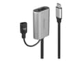 Miniatyrbild 5 av 5: Lindy - USB-förlängningskabel - 24 pin USB-C (hane) till USB typ A, DC-jack 3,5 x 1,35 mm (hona) - USB 3.1 Gen 1 / Thunderbolt 3 - 5 m - aktiv, rund