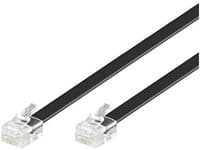 MicroConnect Modular Straight - Telefonkabel - RJ-12 (hane) till RJ-12 (hane) - 3 m - svart