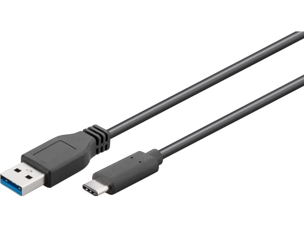 Goobay 71221, 2 m, USB A, USB C, USB 3.0 Gen, Hane/Hane, Svart