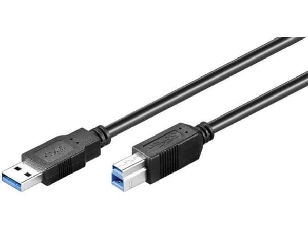 Goobay 93654, 3 m, USB A, USB B, USB 3.2 Gen 1 (3.1 Gen 1), 5 Gbit/s, Svart