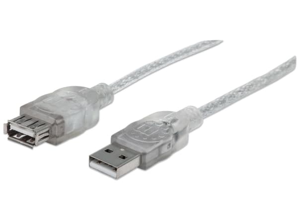 Manhattan 340502, 4,5 m, USB A, USB A, USB 2.0, Transparent