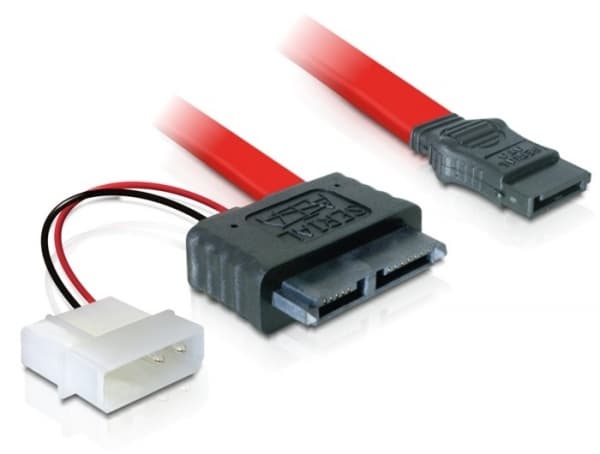 Delock SATA Slimline ALL-in-One cable - SATA-kabel - Smal SATA, 4-stifts intern ström (5V) till SATA (hona) - 30 cm