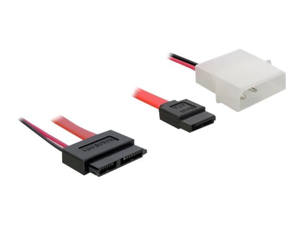 Delock SATA Slimline ALL-in-One cable - SATA-kabel - Smal SATA, 4-stifts intern ström (5V) till SATA (hona) - 30 cm