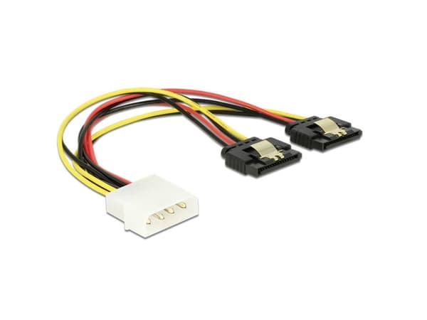 DeLOCK 85237, 0,2 m, Molex (4-pin), 2 x SATA 15-pinninen, Uros, Naaras, Suora