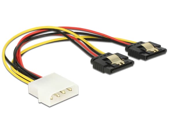 DeLOCK 85237, 0,2 m, Molex (4-pin), 2 x SATA 15-pinninen, Uros, Naaras, Suora
