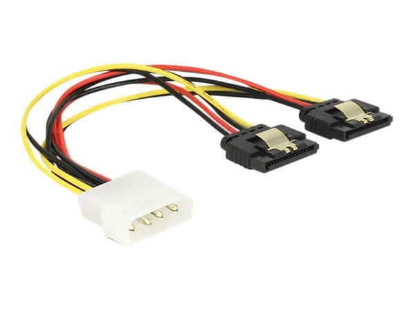 DeLOCK 85237, 0,2 m, Molex (4-pin), 2 x SATA 15-pinninen, Uros, Naaras, Suora