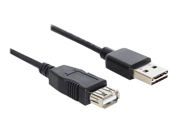 Delock EASY-USB - USB-forlengelseskabel - USB (hunn) til USB (hann) - USB 2.0 - 5 m - svart