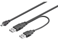 MicroConnect - USB/strøm-kabel - mini-USB Type B (hann) til USB (kun strøm), USB-type A (hann) - 60 cm - svart