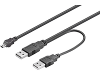 MicroConnect - USB/strøm-kabel - mini-USB Type B (hann) til USB (kun strøm), USB-type A (hann) - 60 cm - svart