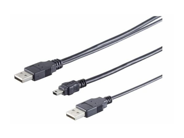 MicroConnect - USB/strøm-kabel - mini-USB Type B (hann) til USB (kun strøm), USB-type A (hann) - 60 cm - svart