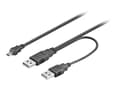 Miniatyrbilde 1 av 5: MicroConnect - USB/strøm-kabel - mini-USB Type B (hann) til USB (kun strøm), USB-type A (hann) - 60 cm - svart