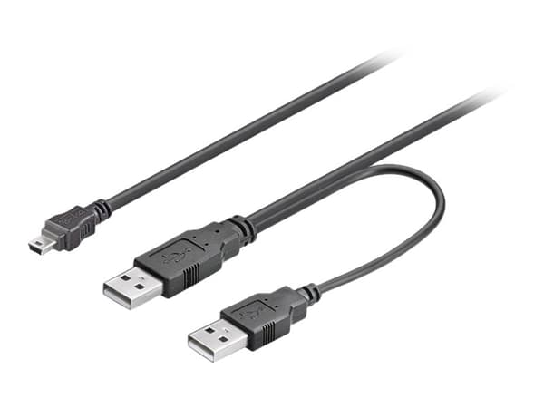 MicroConnect - USB/strøm-kabel - mini-USB Type B (hann) til USB (kun strøm), USB-type A (hann) - 60 cm - svart