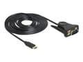 Miniatyrbild 1 av 5: DeLOCK - Seriell adapter - USB-C (hane) till DB-9 (hane) - 1,8 m